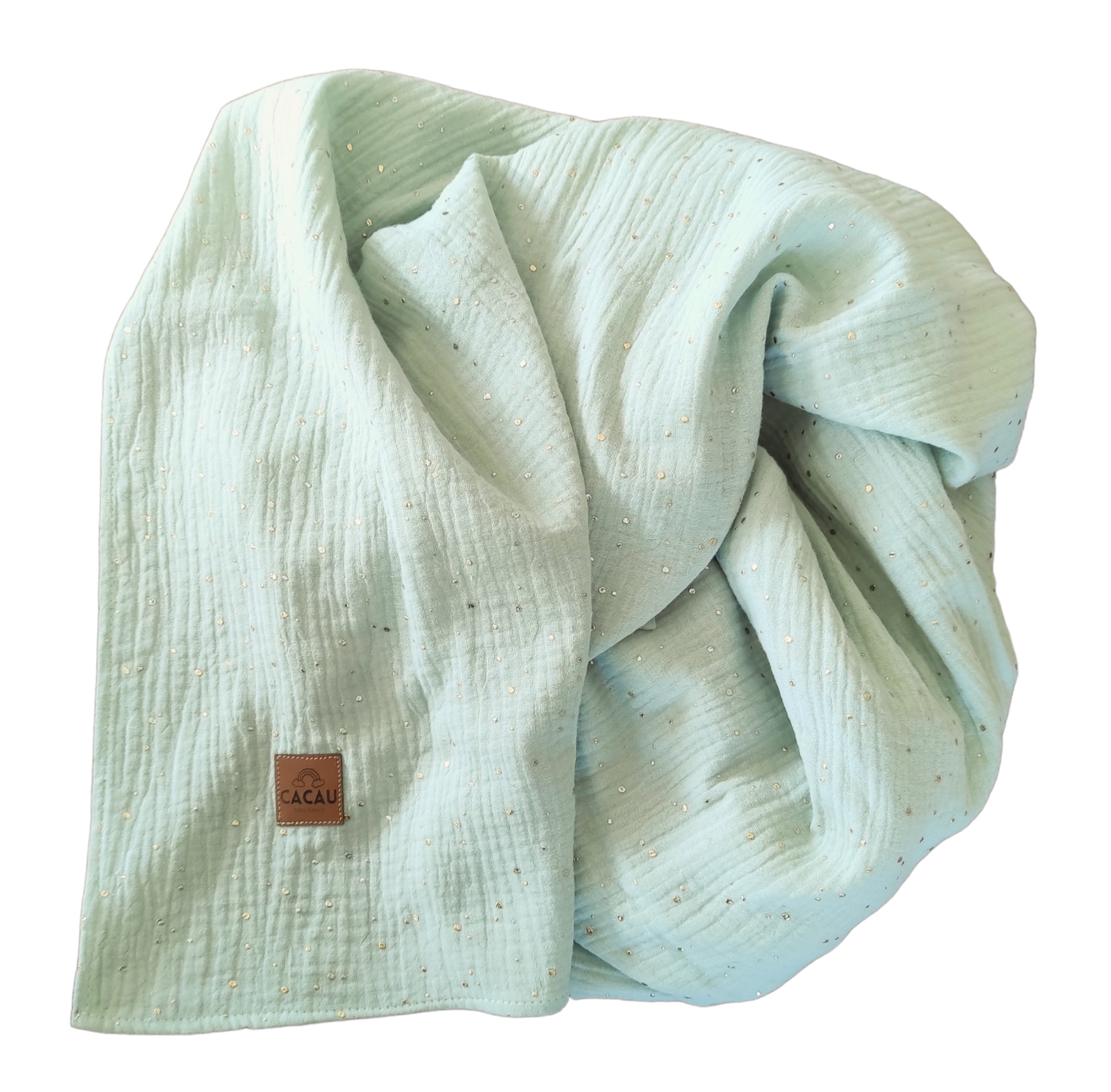 Swaddle Menta Claro Salpicos Dourados