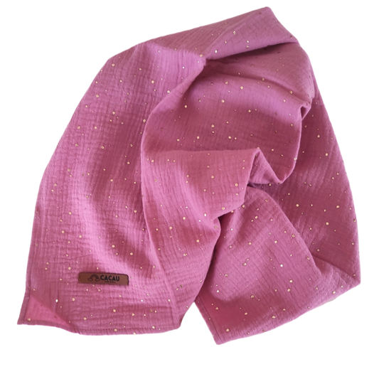 Fraldinha Rosa Salpicos Dourados