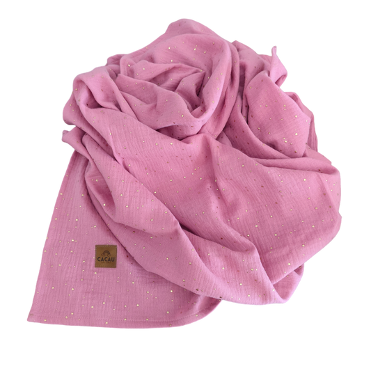 Swaddle Rosa Salpicos Dourados