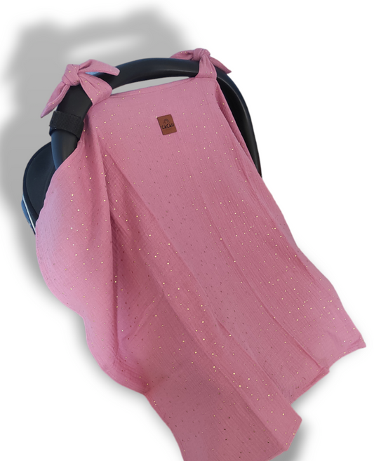 Tapa Ovo Rosa Salpicos Dourados