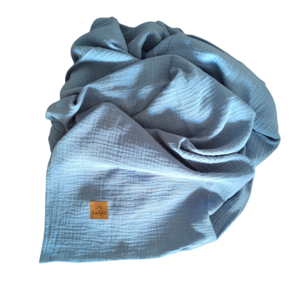 Conjunto Lençol Blue Bird e Swaddle Azul