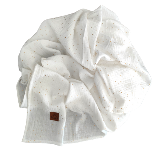 Swaddle Branco Salpicos Dourados