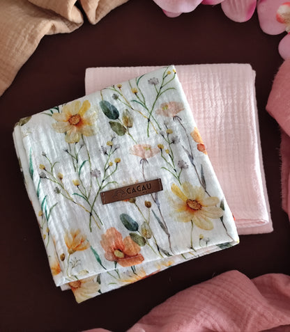 Conjunto Fraldinhas Flores Silvestres e Rosinha