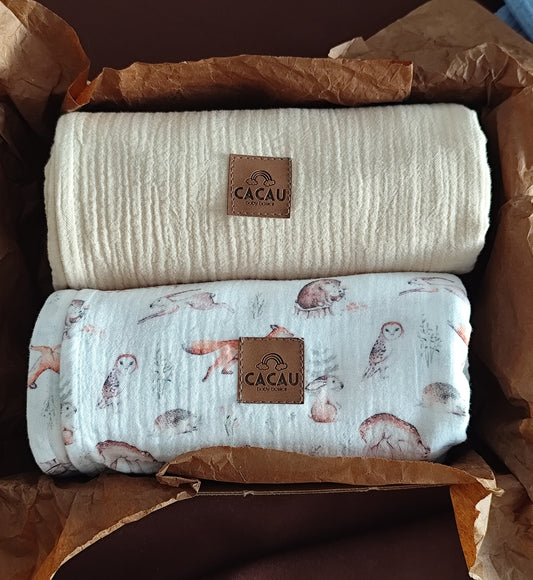 Conjunto Swaddles Animais do Bosque e Baunilha