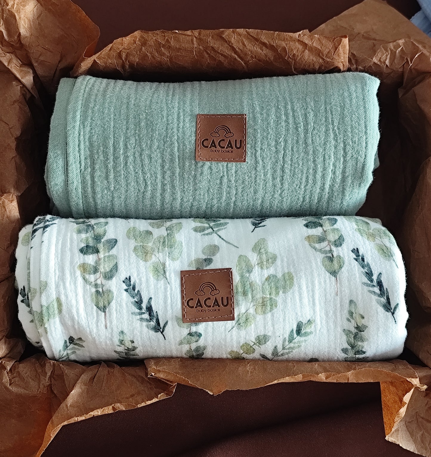 Conjunto Swaddles Eucalipto e Menta